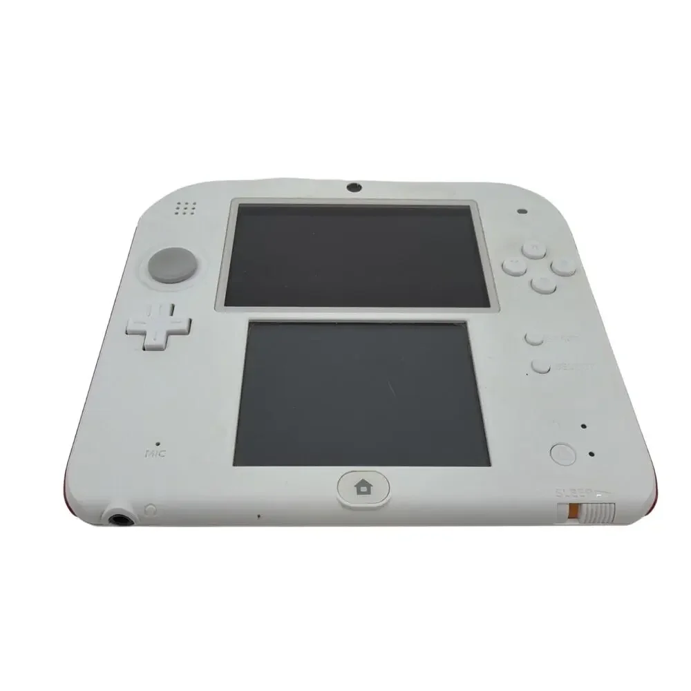 Nintendo 2DS Handheld Game Console FTR-001 White /Red w/ Charger